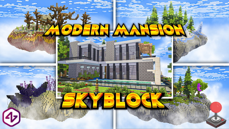 Modern Mansion Skyblock Key Art