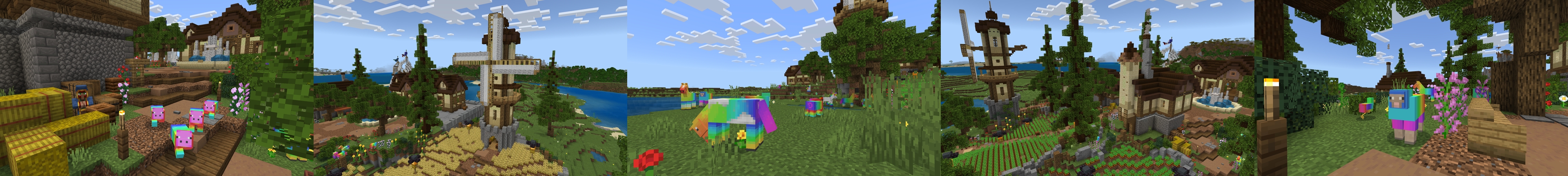 Rainbow Lucky Mobs Panorama