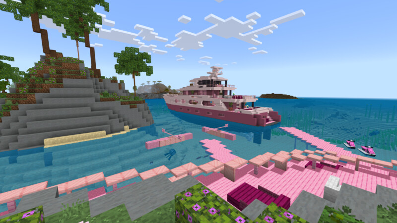 Cute Pink Modern Mansion by CrackedCubes