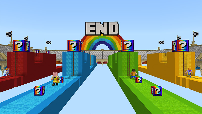 Rainbow World Lucky Block Race