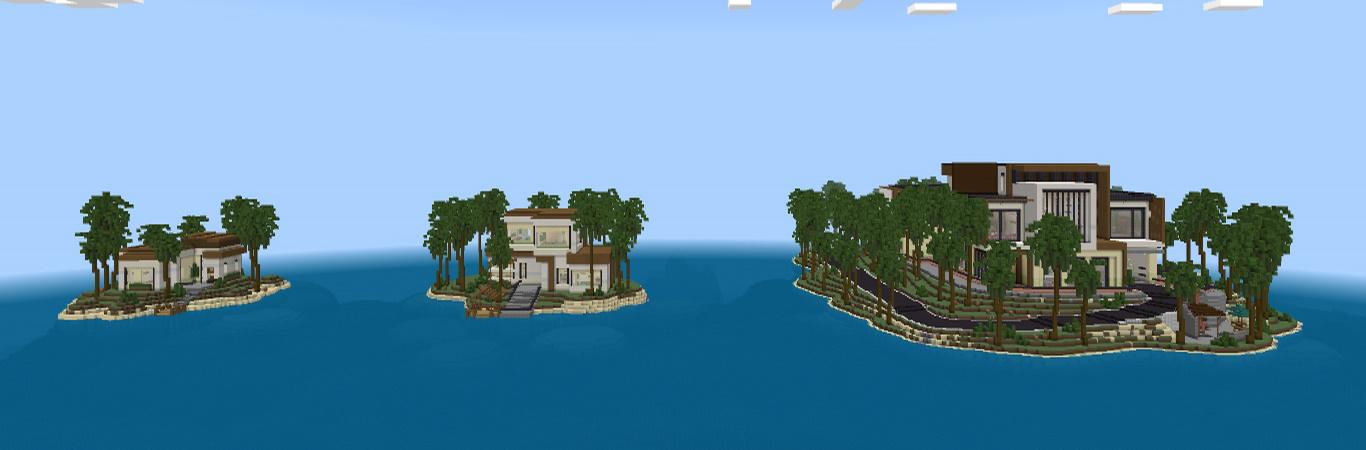 Noob vs Pro vs Hacker Mansions Panorama