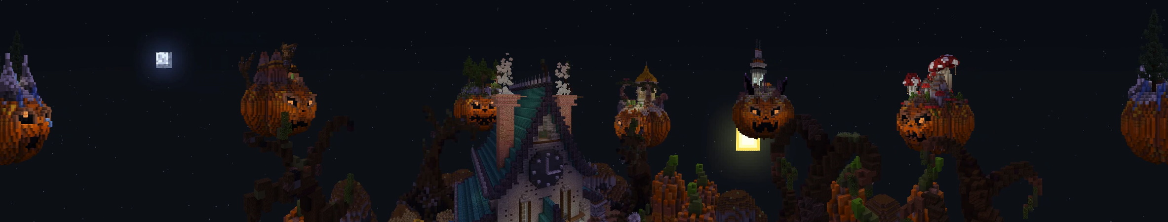 Spooky Skyblock Pumpkins Panorama