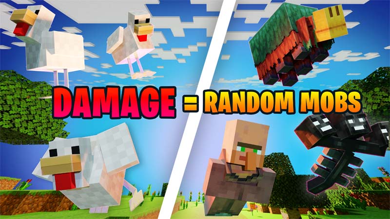 DAMAGE = RANDOM MOBS Key Art