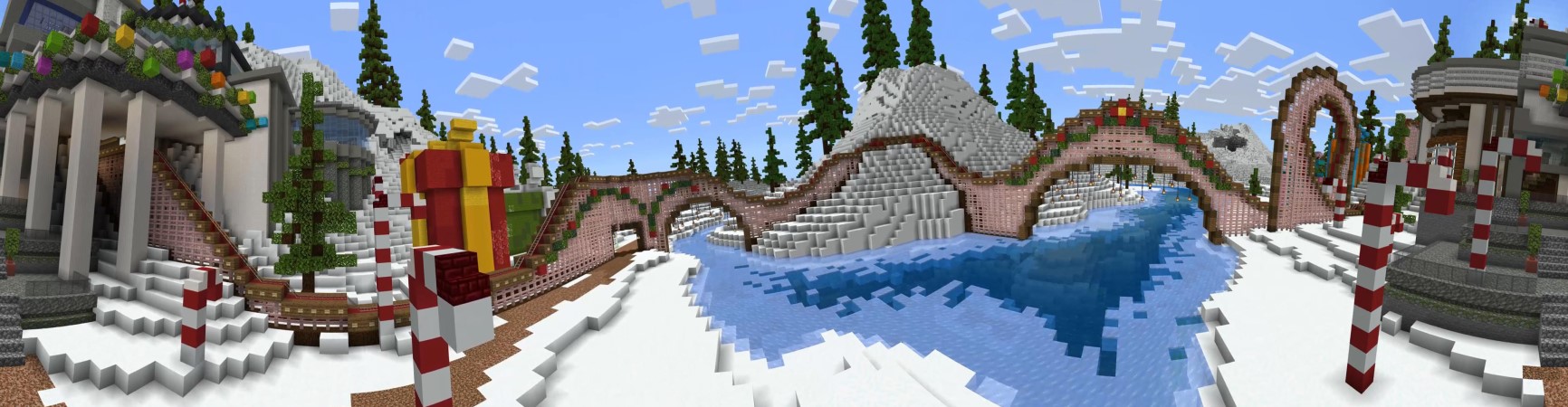Christmas Winter Mansion Panorama