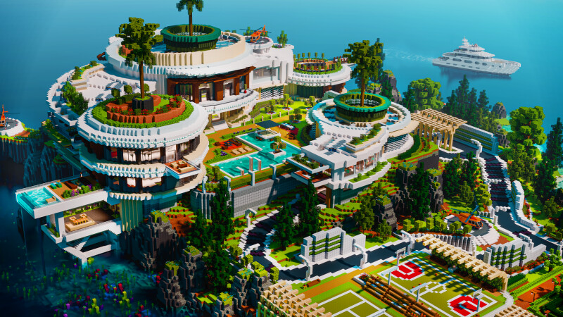 Oceanic Modern Mansion on the Minecraft Marketplace by CrackedCubes
