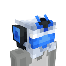 Blue White Mecha Helmet Key Art