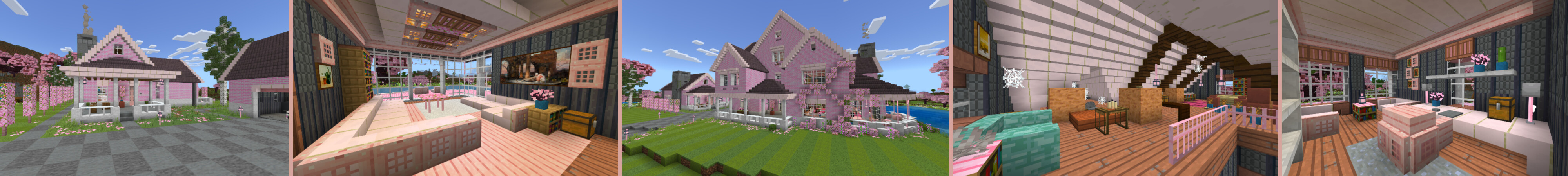 Cherry Blossom Suburban Home Panorama
