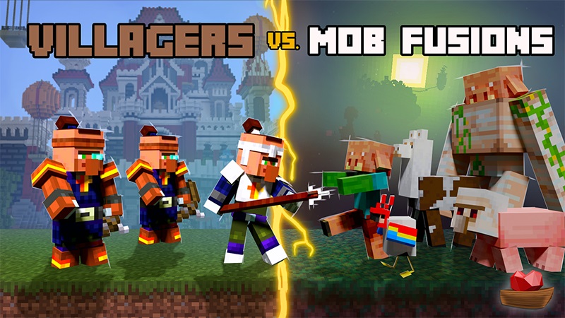 Villagers vs. Mob Fusions Key Art