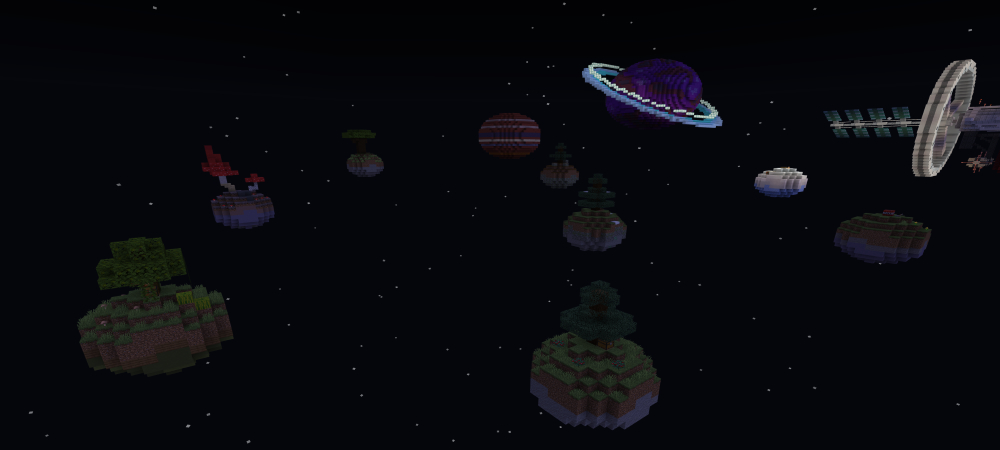 Skyblock Space Exploration Panorama