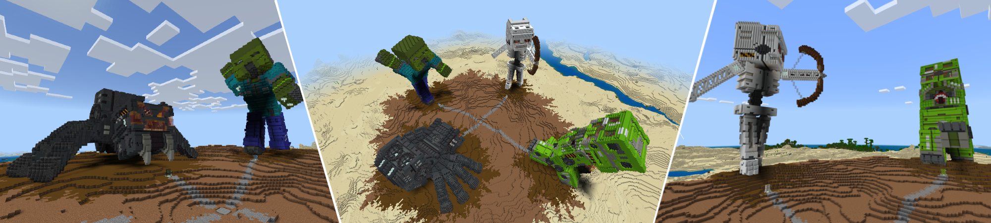 Mecha Mobs Battle Bases Panorama