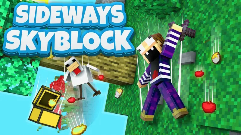 Sideways Skyblock Key Art