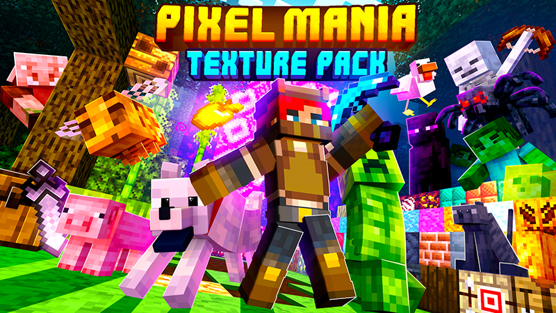Pixel Mania Texture Pack on the Minecraft Marketplace by Mine-North