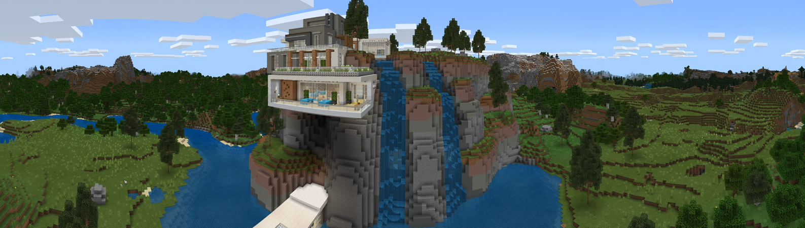 Millionaire Waterfall Mansion Panorama