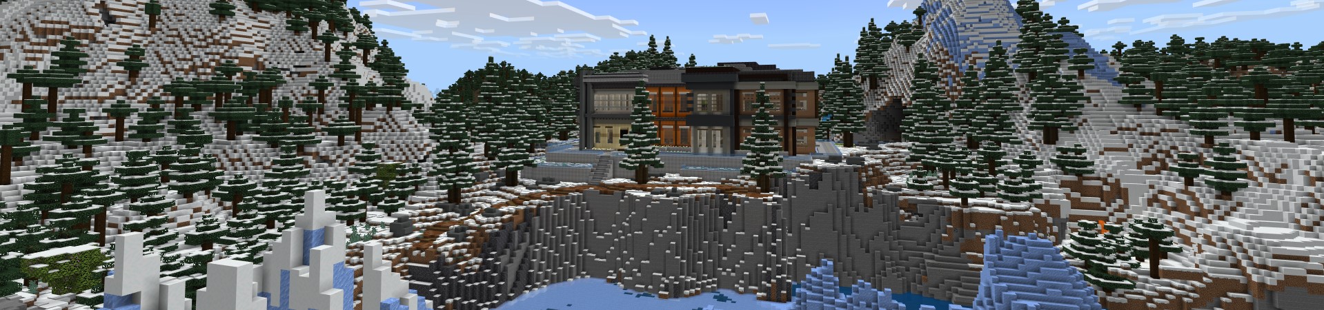 Winter Millionaire Mansion Panorama