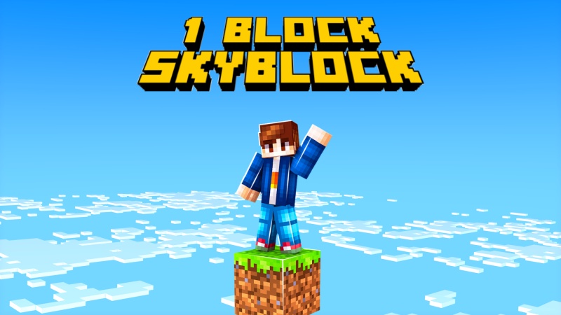 1 Block Skyblock Key Art