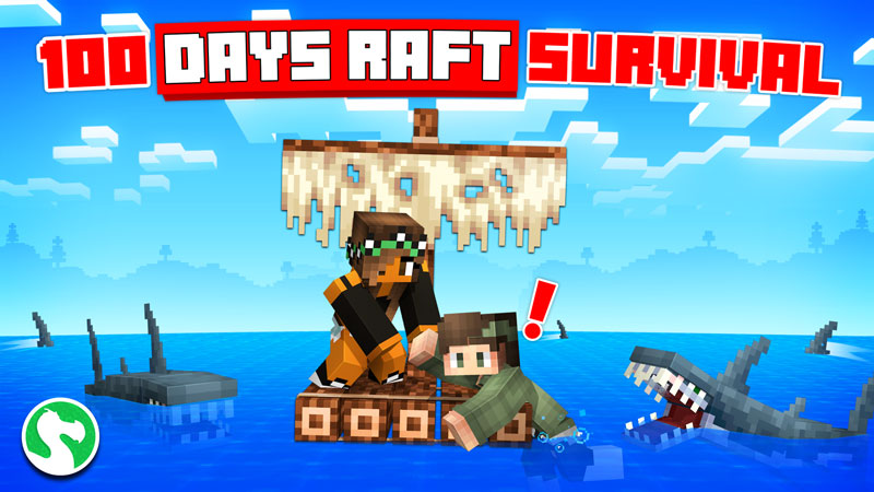 100 Days Raft Survival Key Art
