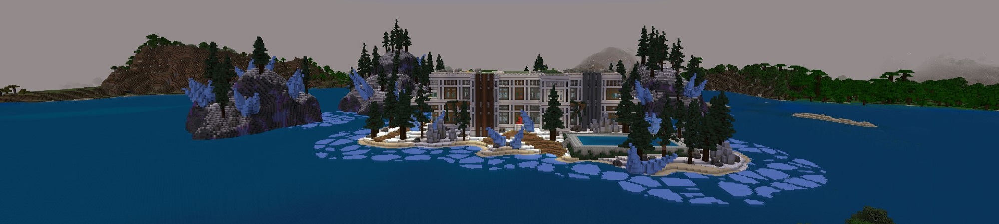 Winter Millionaire Mansion Panorama