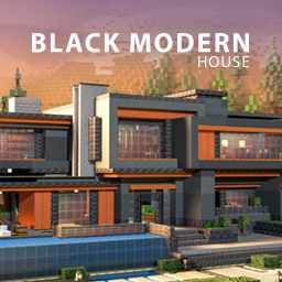 Black Modern House Pack Icon