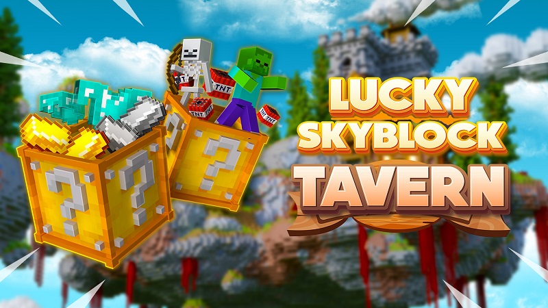 Lucky Skyblock Tavern Key Art