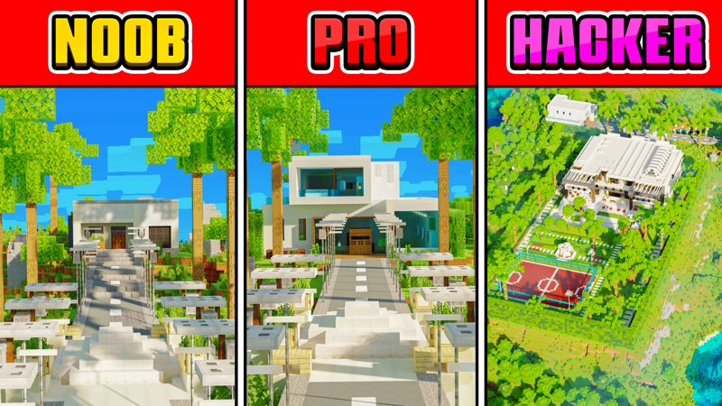 Noob vs Pro vs Hacker Mansion Key Art