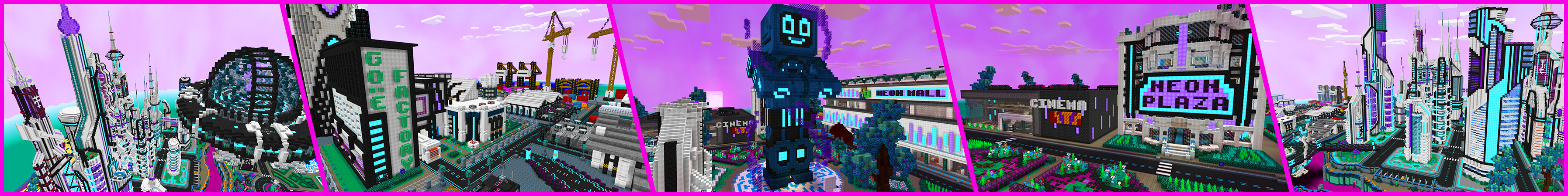 Neon City Mash-Up Panorama