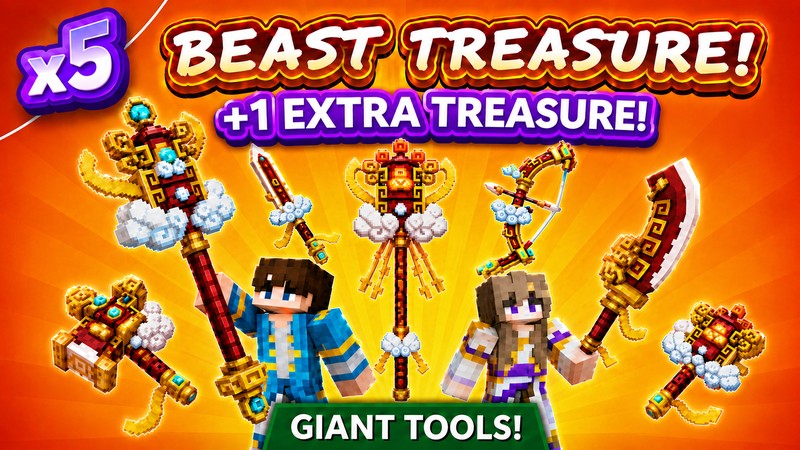[BedWars SMP] 5x Beast Treasure [+1 FREE]