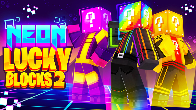 Neon Lucky Blocks 2 Key Art