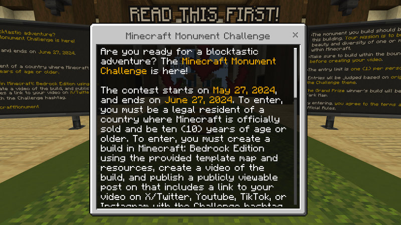 Minecraft Monument Challenge by Minecraft