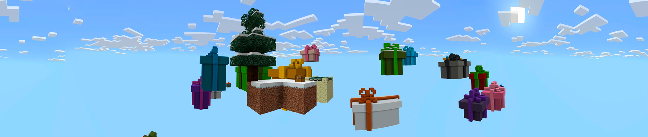 Skyblock Santa Holiday Panorama