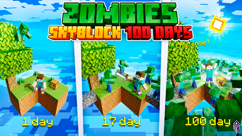100 Days Skyblock: Zombies Key Art