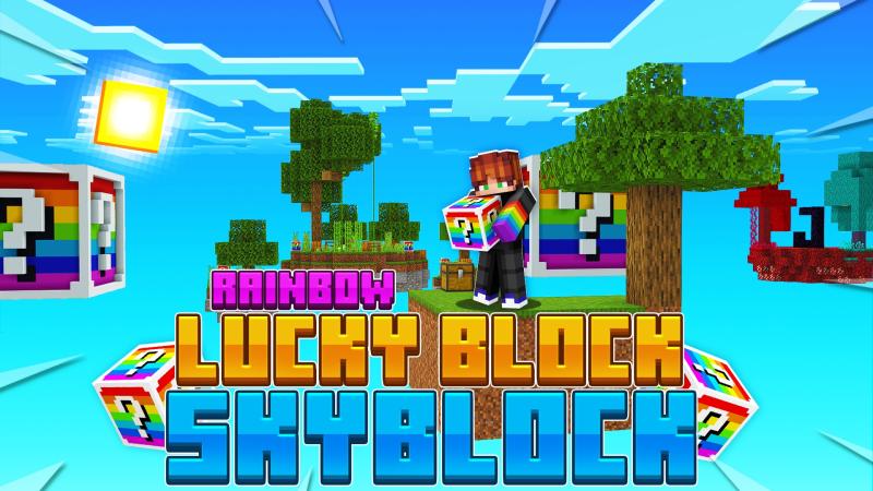 Rainbow Lucky Block Skyblock Key Art