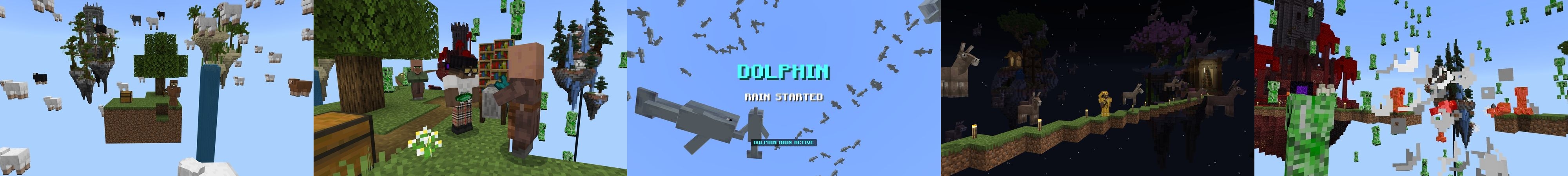 Skyblock Raining Mobs Panorama
