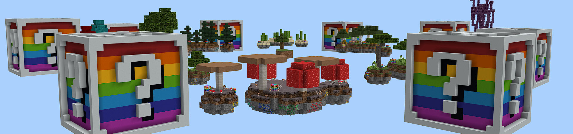 Rainbow Lucky Block Skyblock Panorama