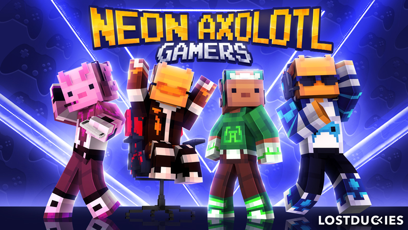 Neon Axolotl Gamers Key Art