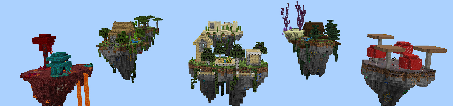 Village One Block Skyblock Panorama