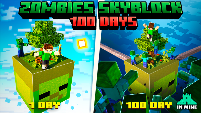 100 Days Zombie Skyblock Key Art