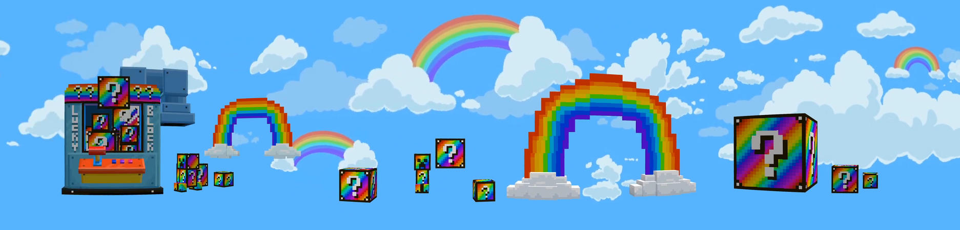 Rainbow Lucky Block Panorama