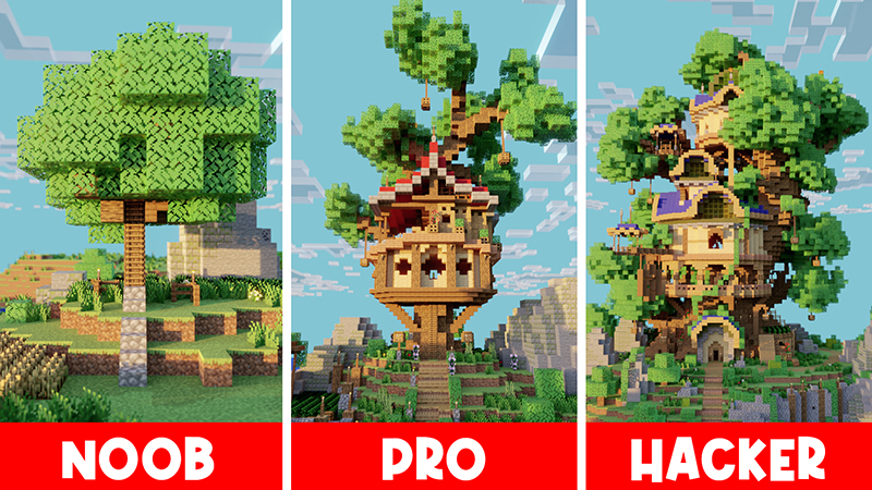 TreeHouse: Noob x Pro x Hacker in Minecraft Marketplace | Minecraft
