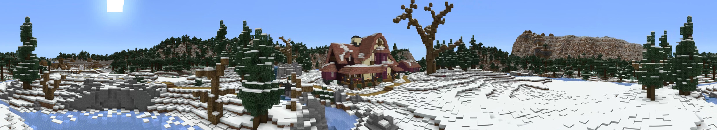 Cozy Winter Cottage Panorama