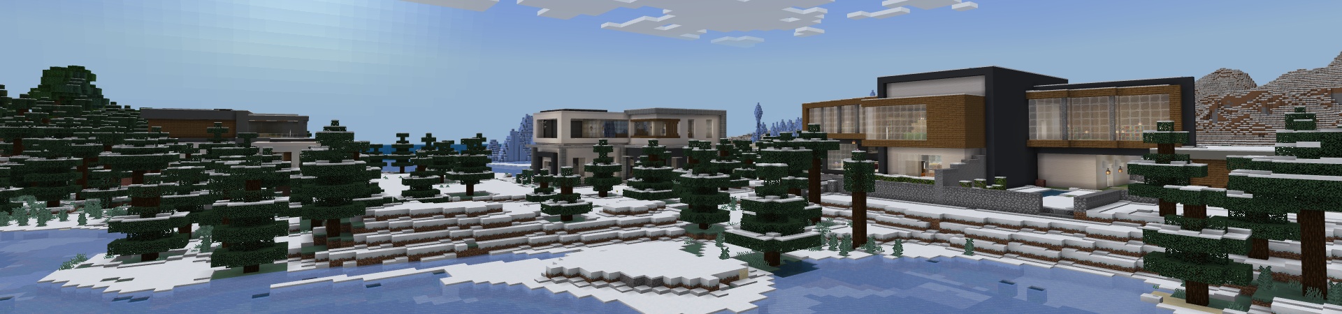 Millionaire Winter Mansions Panorama