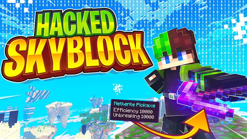 Hacked Skyblock Key Art