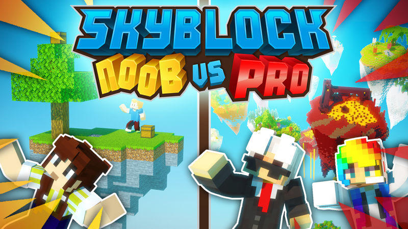 Skyblock: Noob VS Pro Key Art