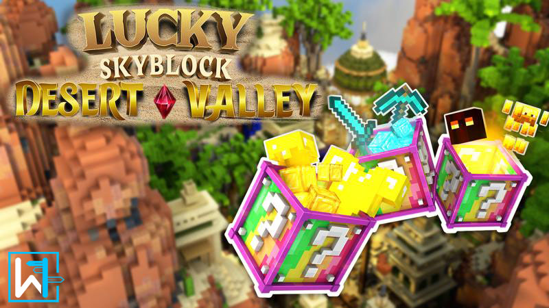 Lucky Skyblock Desert Valley Key Art