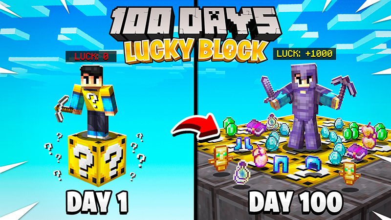 I Survived 100 Days on ONE LUCKY BLOCK in Hardcore Minecraft 