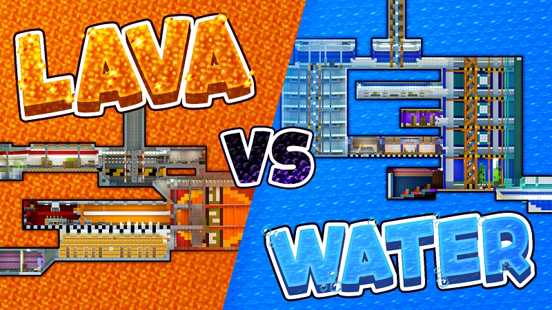 Lava Vs Water Underground Base In Minecraft Marketplace Minecraft