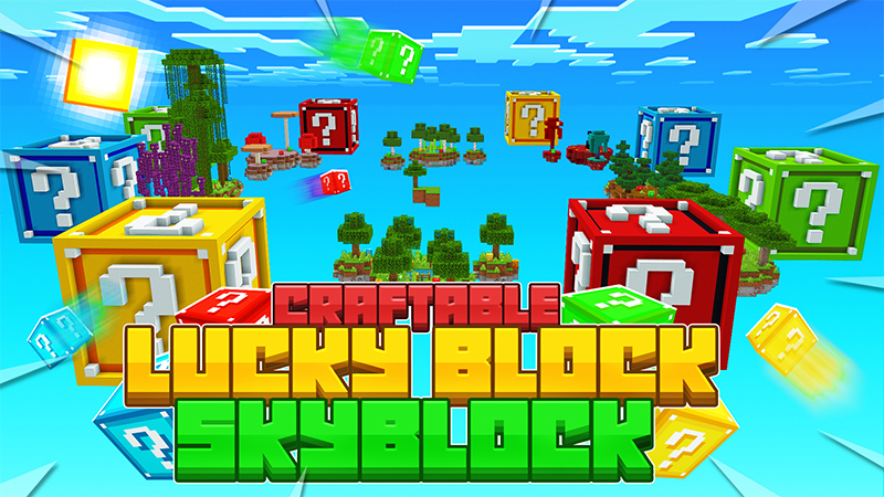 Craftable Lucky Block Skyblock Key Art