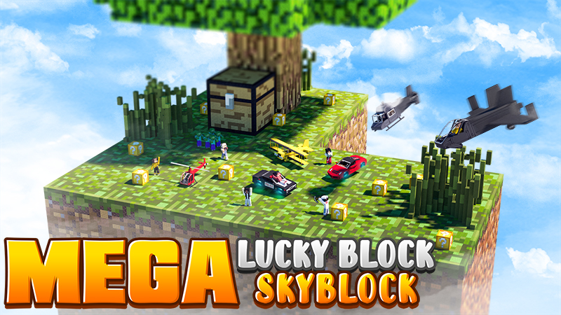 Mega Lucky Block Skyblock Key Art