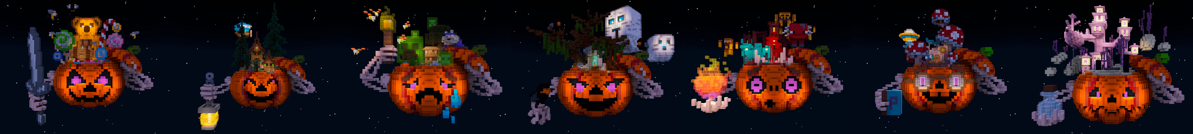 Skyblock Halloween Panorama