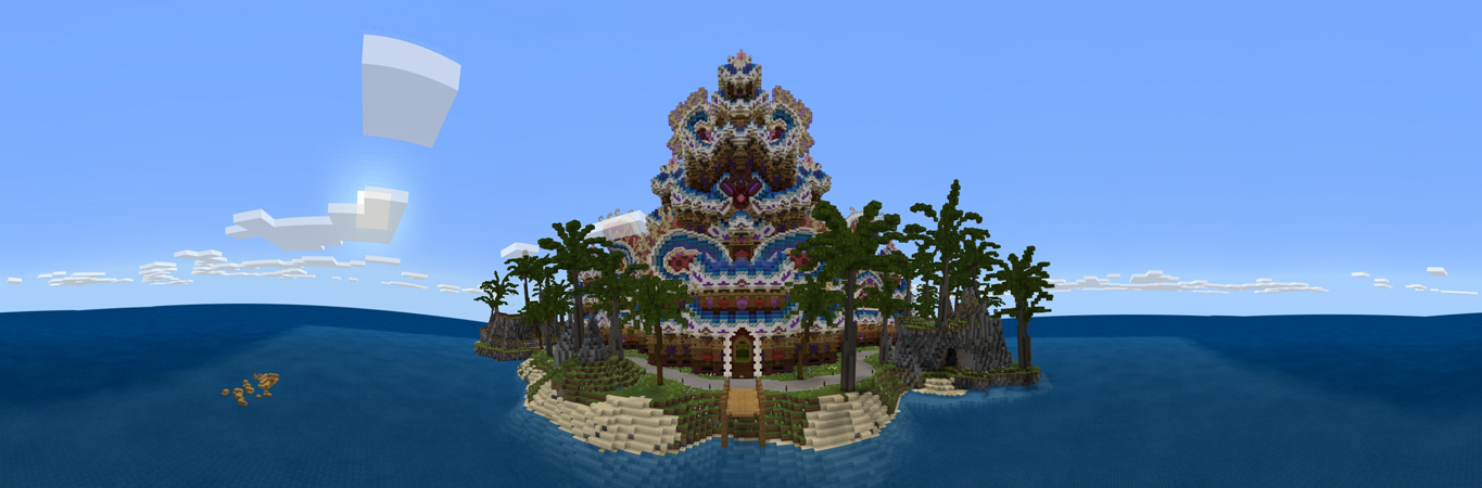 Summer Castle on The Island Panorama