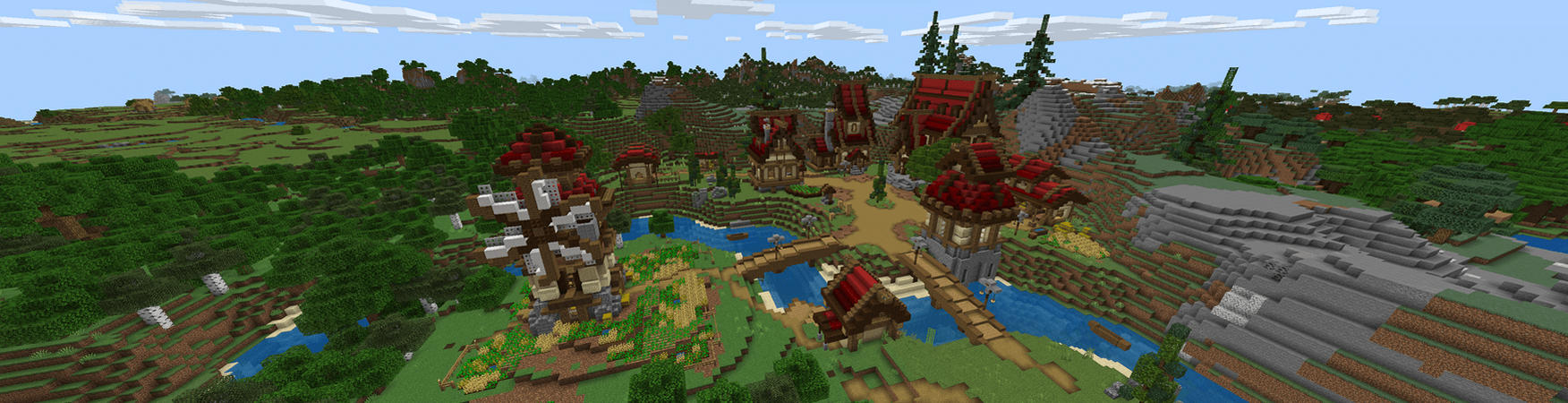 Medieval Red Village Panorama